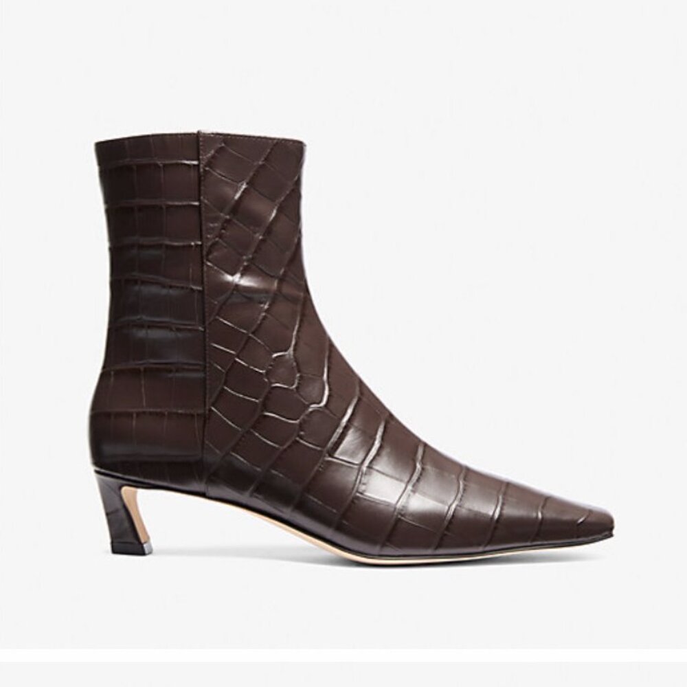 Michael Kors Cosmo Boots Brown Croc -6.5 NEW in box.